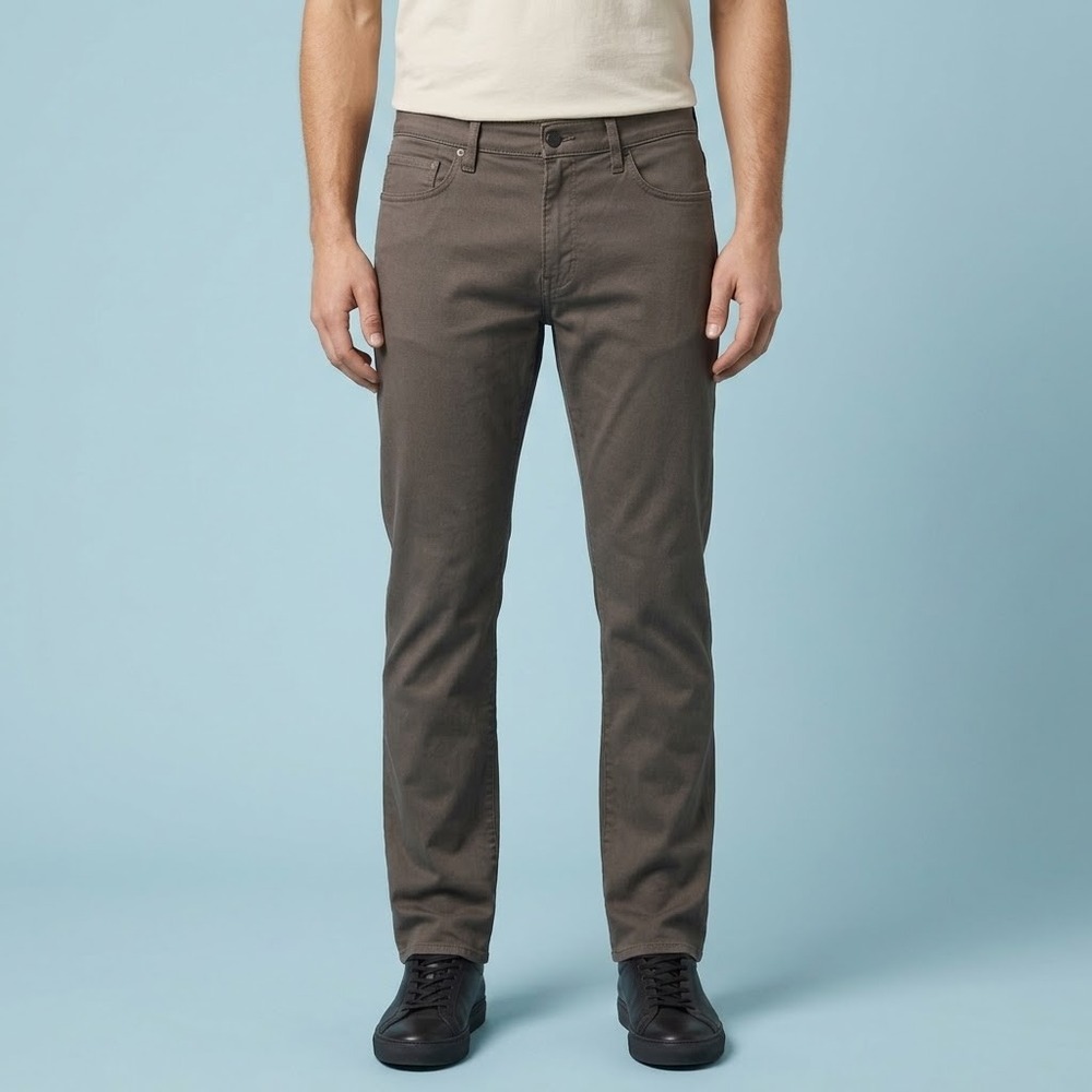 J Brand Kane Pants Slim Straight Pants Mens 33 Brown Grey Cotton Blend EUC